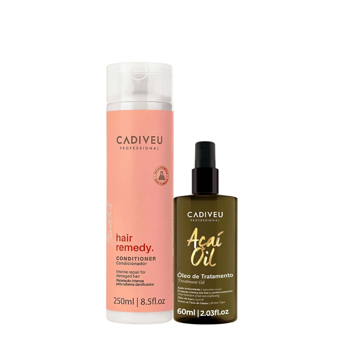 Kit Cadiveu Essentials Hair Remedy Condicionador E Açaí Oil 60 (2 Produtos)