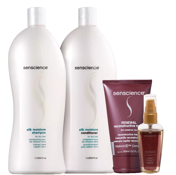 Senscience Silk Moisture Duo 1L True Hue Color Oleo 55ml E Renewal Mask 150ml