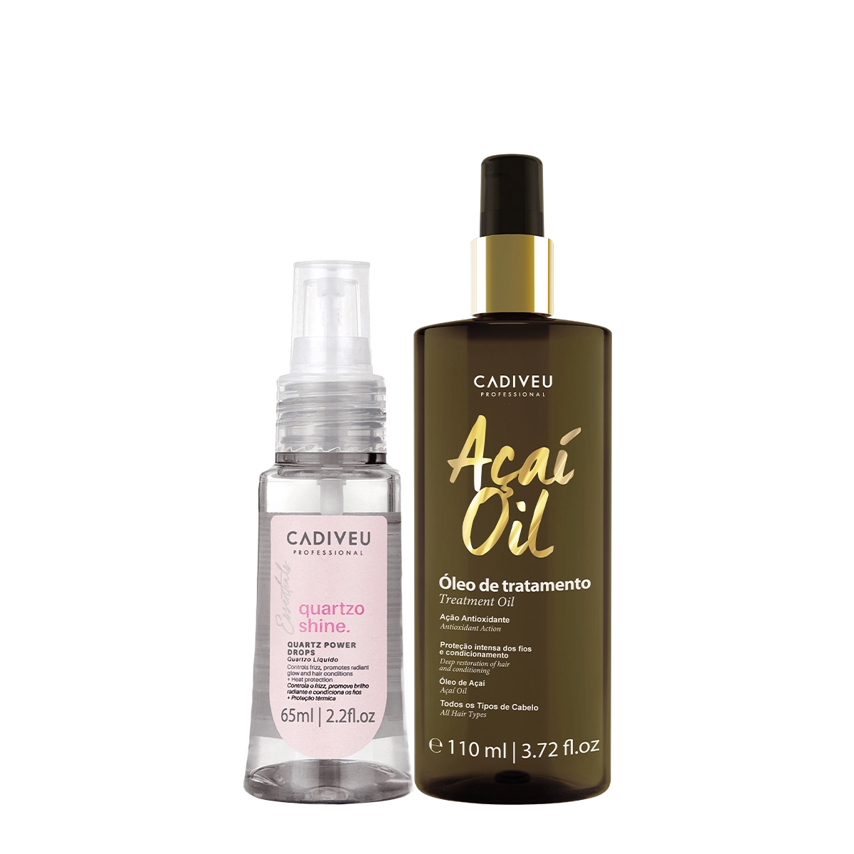 Kit Cadiveu Professional Essentials Quartzo Shine Óleo E Açaí Oil 110 (2 Produtos)