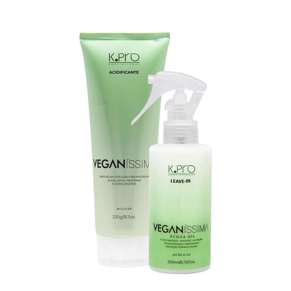 Kit K.Pro Veganíssima Acidificante E Acqua Oil Leave-in (2 Produtos)