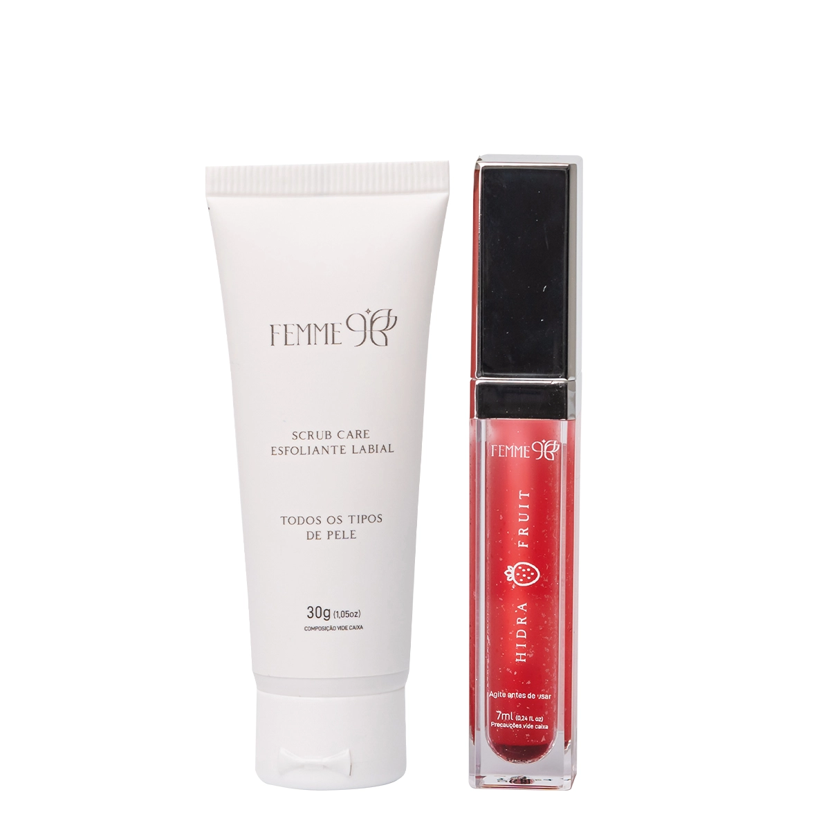 Kit Femme9 Esfoliante Lábial E Hidra Fruit Morango (2 Produtos)