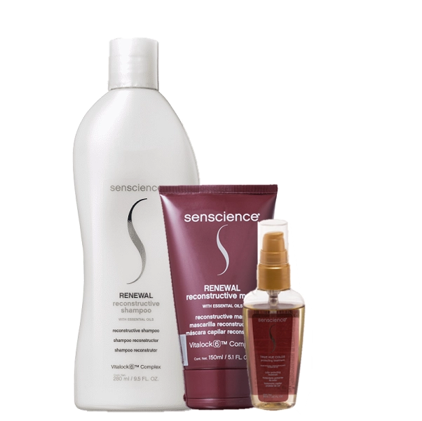 Senscience Renewal Shampoo 280ml Renewal Mask 150ml E True Hue Color Oleo 55ml