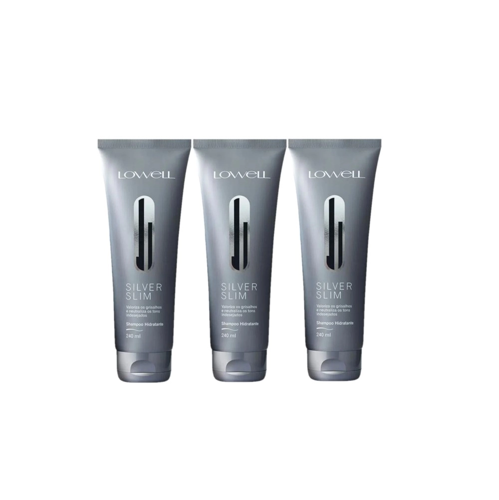 Kit Lowell Silver Slim Hidratante - Shampoo 240ml (3 Unidades)