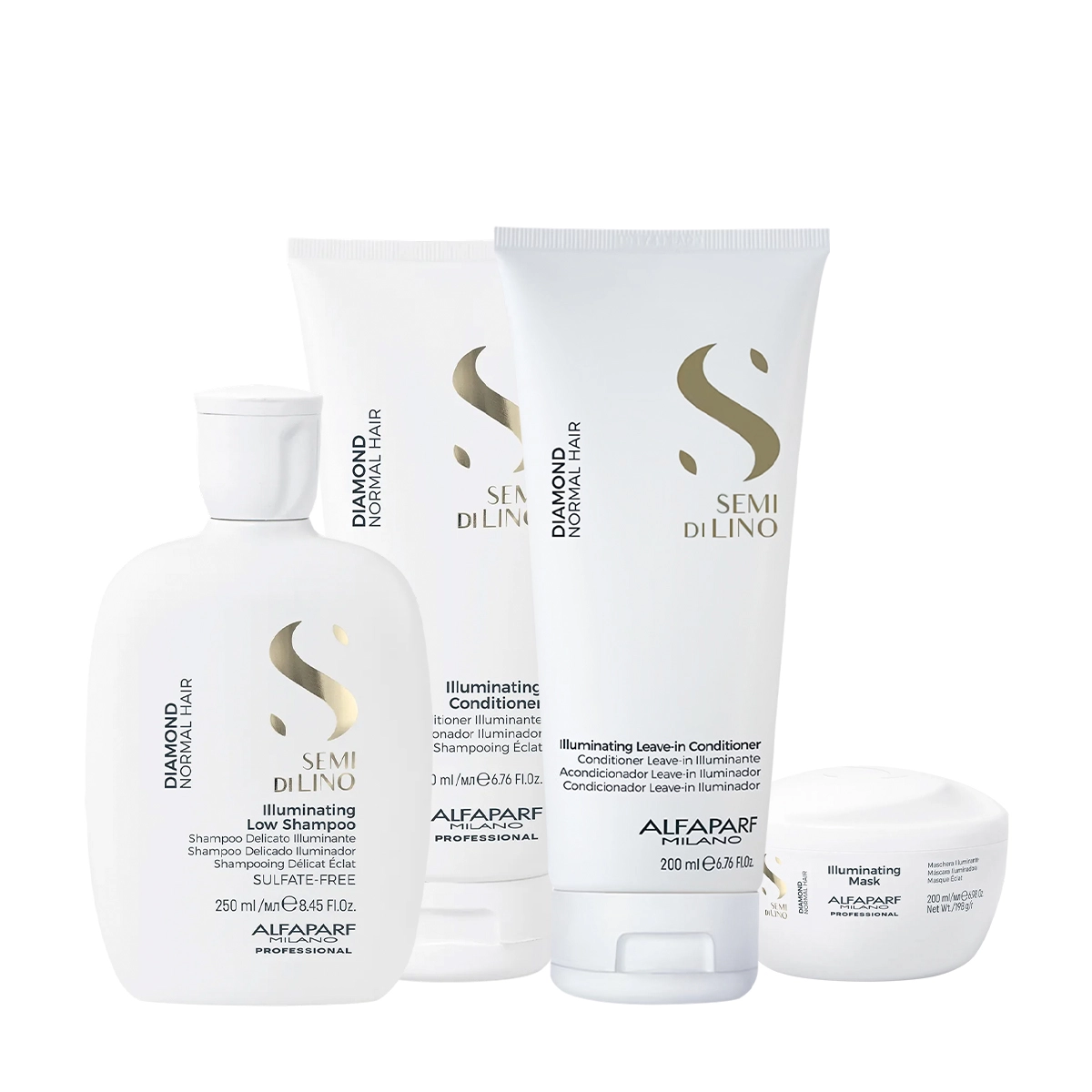 Kit Tratamento Capilar Alfaparf Semi Di Lino Diamond Illuminating 4 Produtos