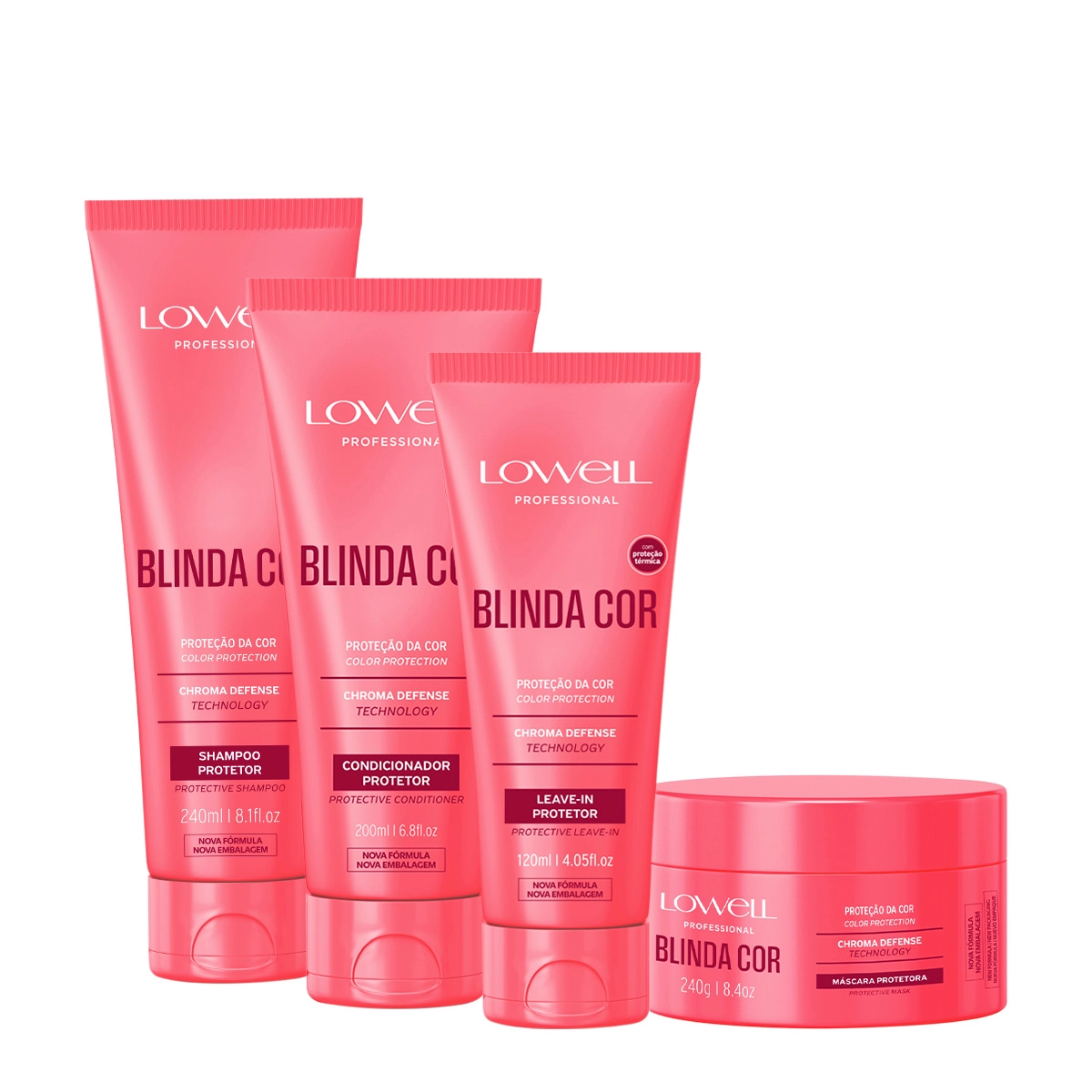 Kit Lowell Blinda Cor Hair Care Total (4 Produtos)