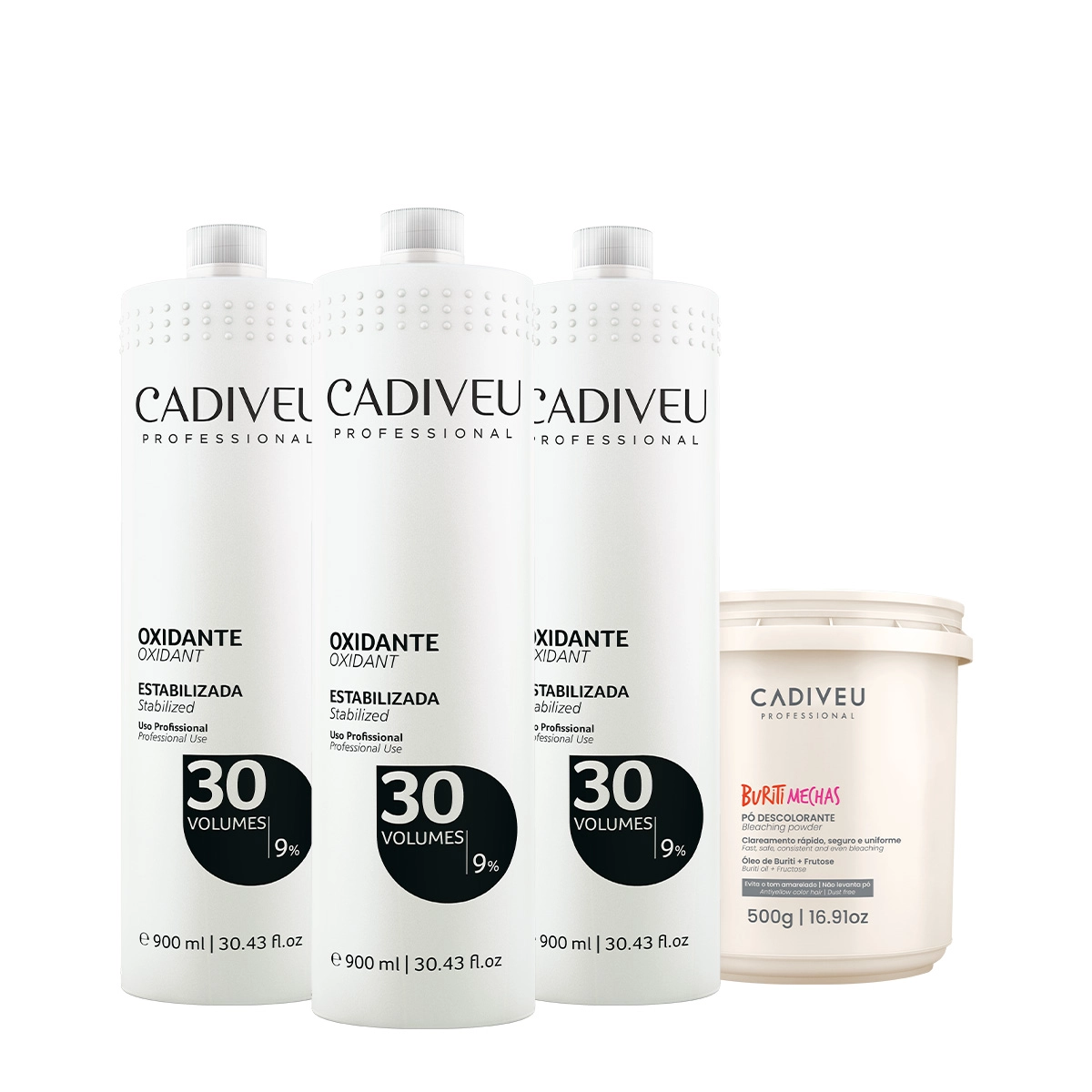 Kit Cadiveu Professional Oxidante 30v Extra E Buriti Mechas (4 Produtos)