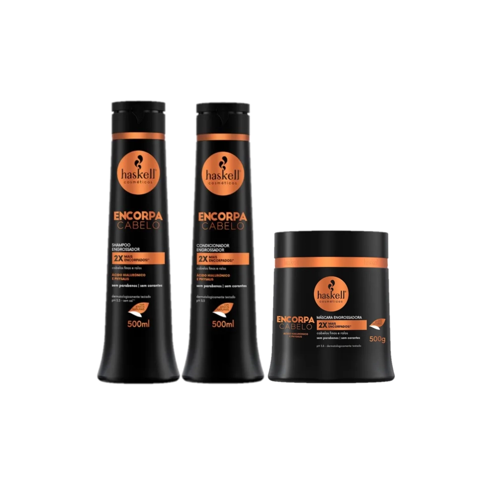 Kit Haskell Encorpa Cabelo Home Care (3 Produtos)