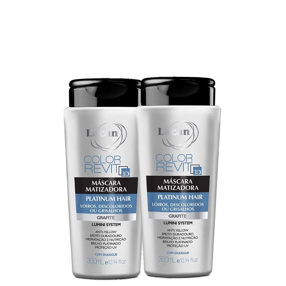 Produto Kit_Lacan_Color_Revit_3D_Platinum_Hair_Mascara_Matizadora_300ml_2_Unidades_Evas_1