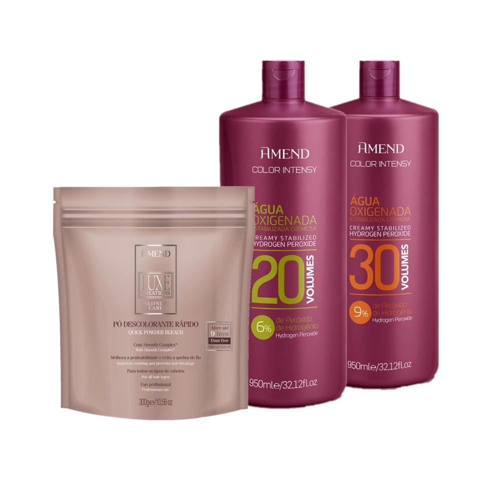 Amend Luxe Creations Pó Descolorante 300g E Color Intense OX 20v 30v 950ml