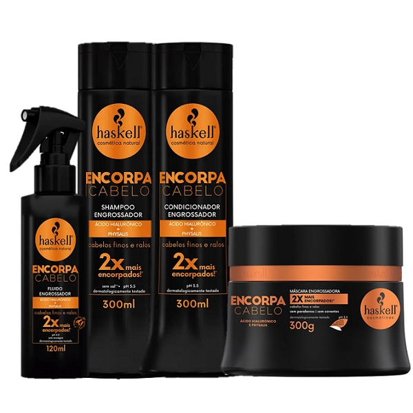 Haskell Encorpa Cabelo Kit Duo 300ml Mascara 300g E Leave-in 120ml