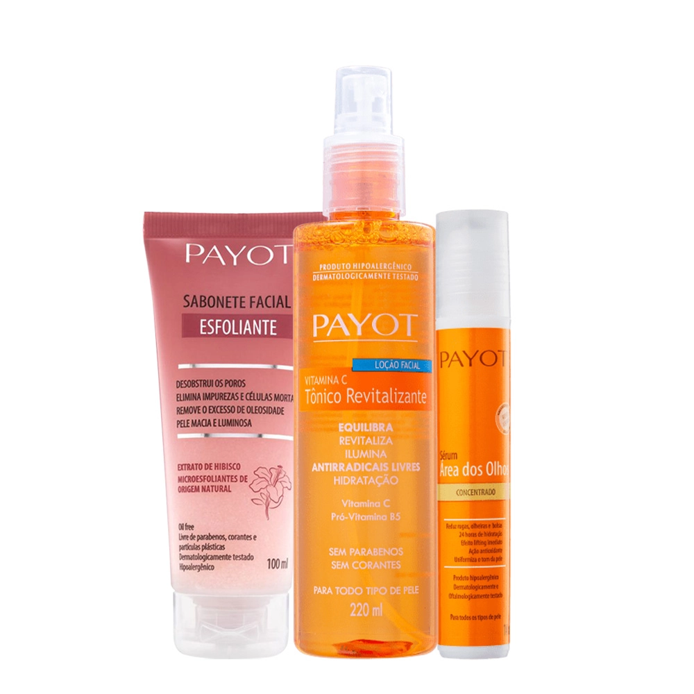 Kit Payot Vitamina C Tônico Olhos E Esfoliante Facial (3 Produtos)
