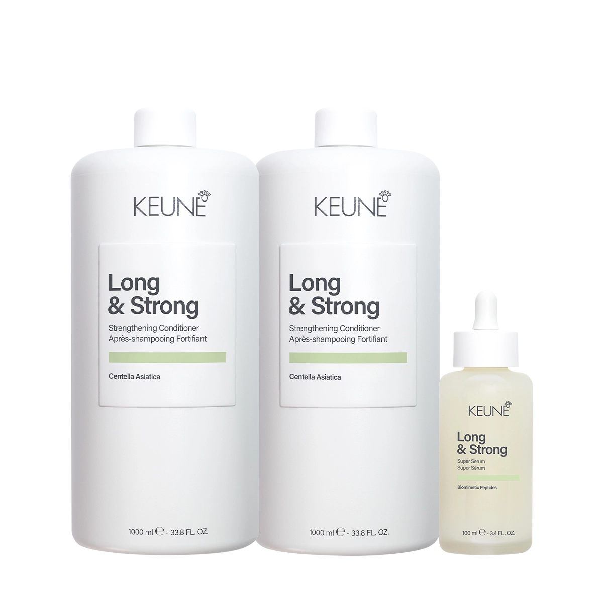 Kit Keune Long & Strong Antiqueda E Crescimento Shampoo Condicionador E Super Sérum 3 Produtos