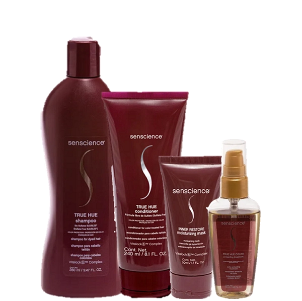 Senscience True Hue Shampoo 280ml Condicionador 240ml Inner Restore Moisturizing Mask 50ml E Oleo Capilar 55ml