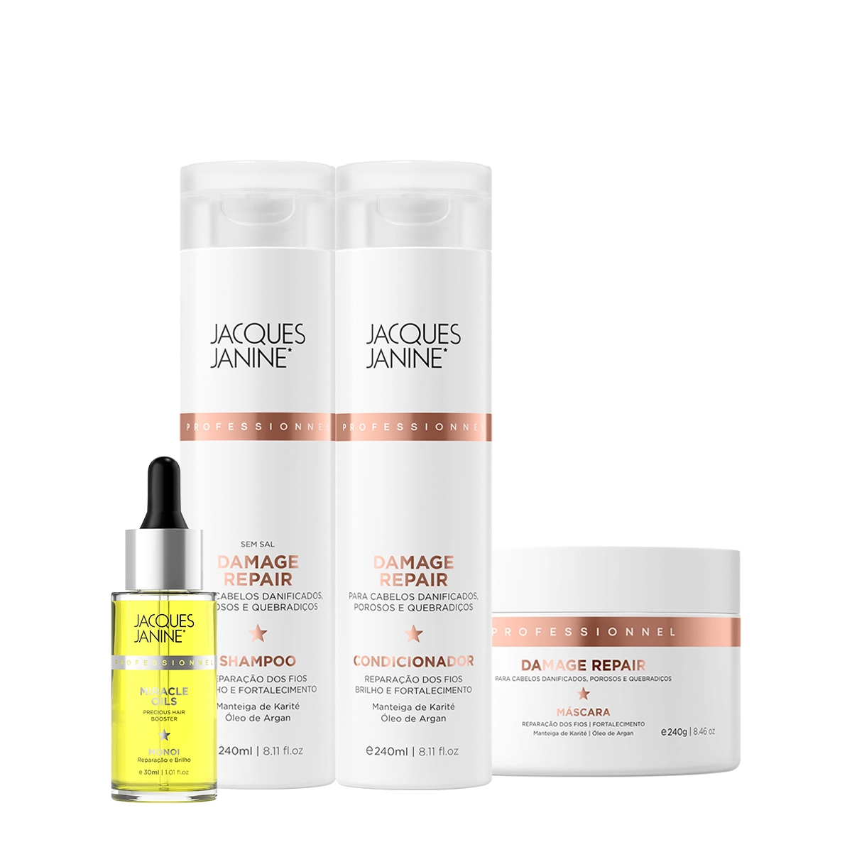 Kit_Jacques_Janine_Damage_Repair_Shampoo_Condicionador_Mascara_e_Miracle_Oils_Monoi_Evas_1 Produto Kit_Jacques_Janine_Damage_Repair_Shampoo_Condicionador_Mascara_e_Miracle_Oils_Monoi_Evas_1