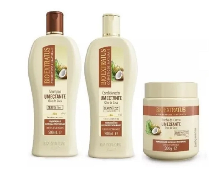 Bio Extratus Umectante Óleo De Coco (Shampoo+Condicionador+Banho De Creme 500g)