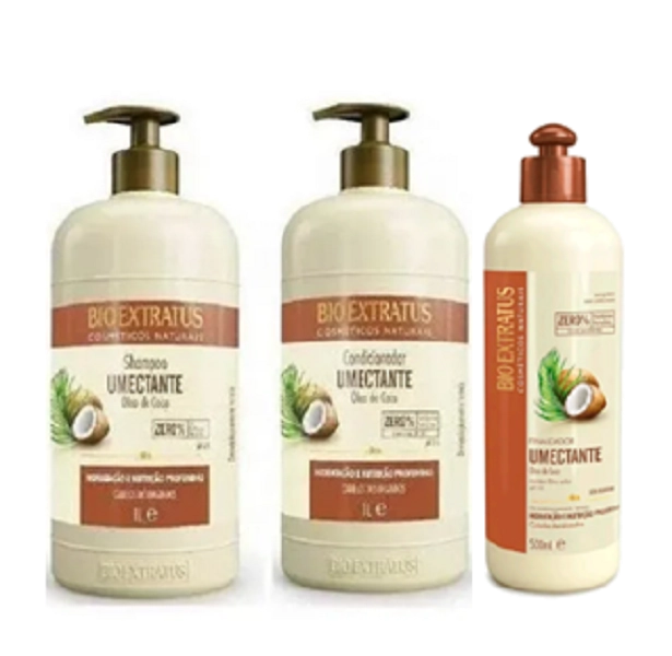 Bio Extratus Umectante Óleo De Coco (Shampoo+Condicionador 1L+Finalizador 500g)