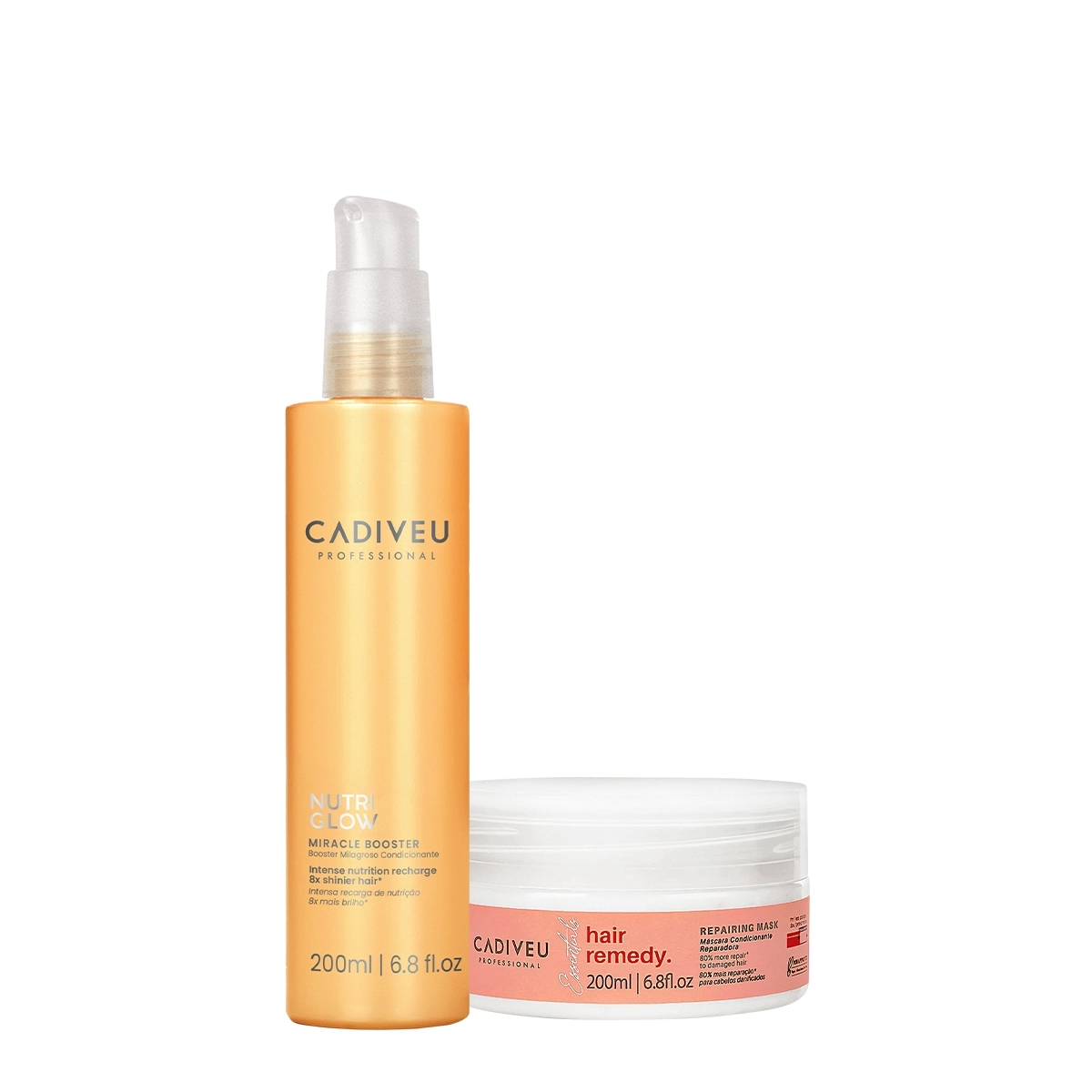 Kit Cadiveu Professional Essentials Hair Remedy Máscara E Nutri Glow Booster (2 Produtos)