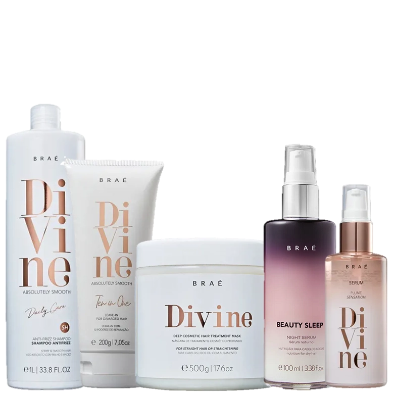 Braé Divine Shampoo 1L Mascara 500g Leave In 200g Serum Plume 60ml E Beauty Sleep 100ml