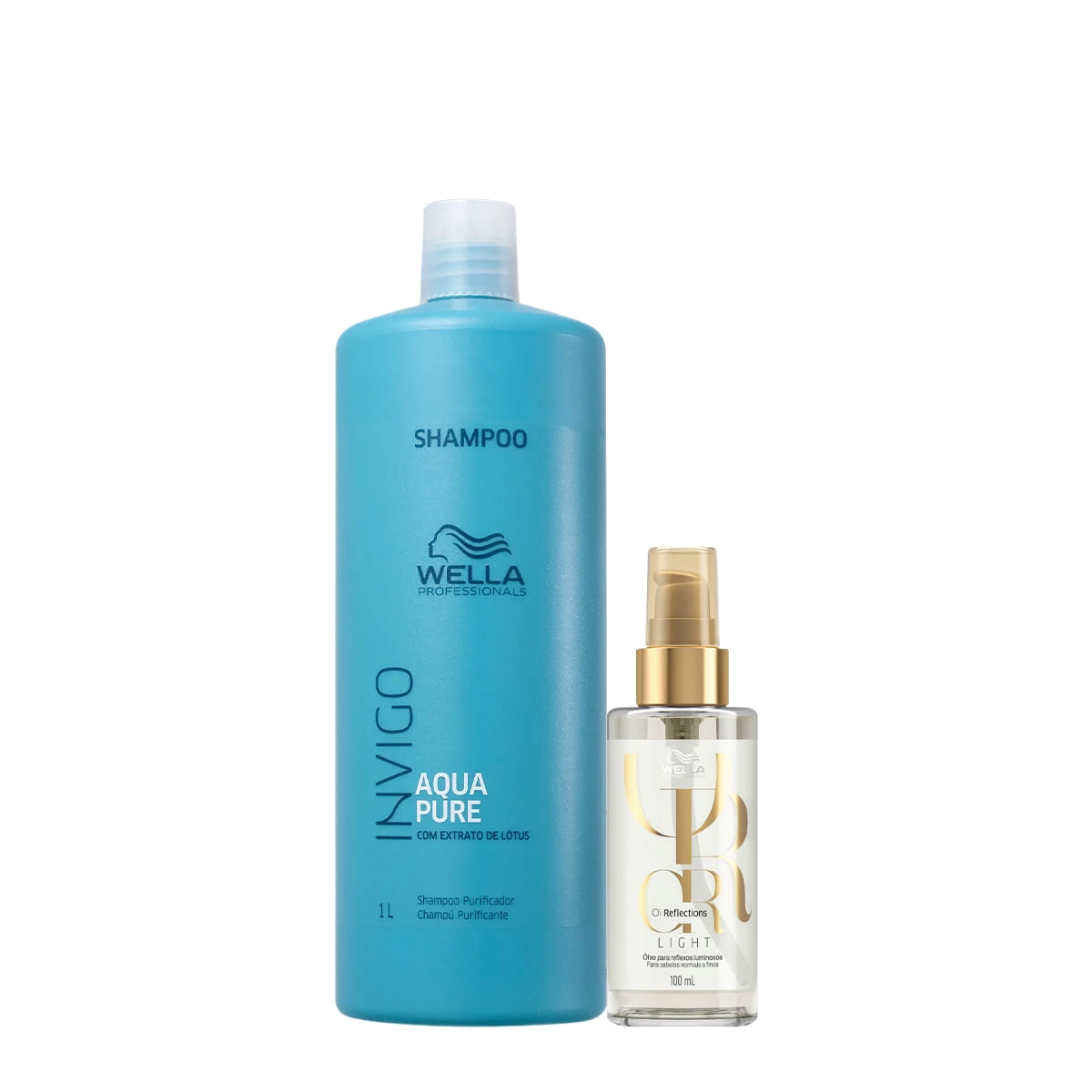 Kit Wella Professionals Invigo Aqua Pure Reflections Shampoo Oil Light (2 Produtos)