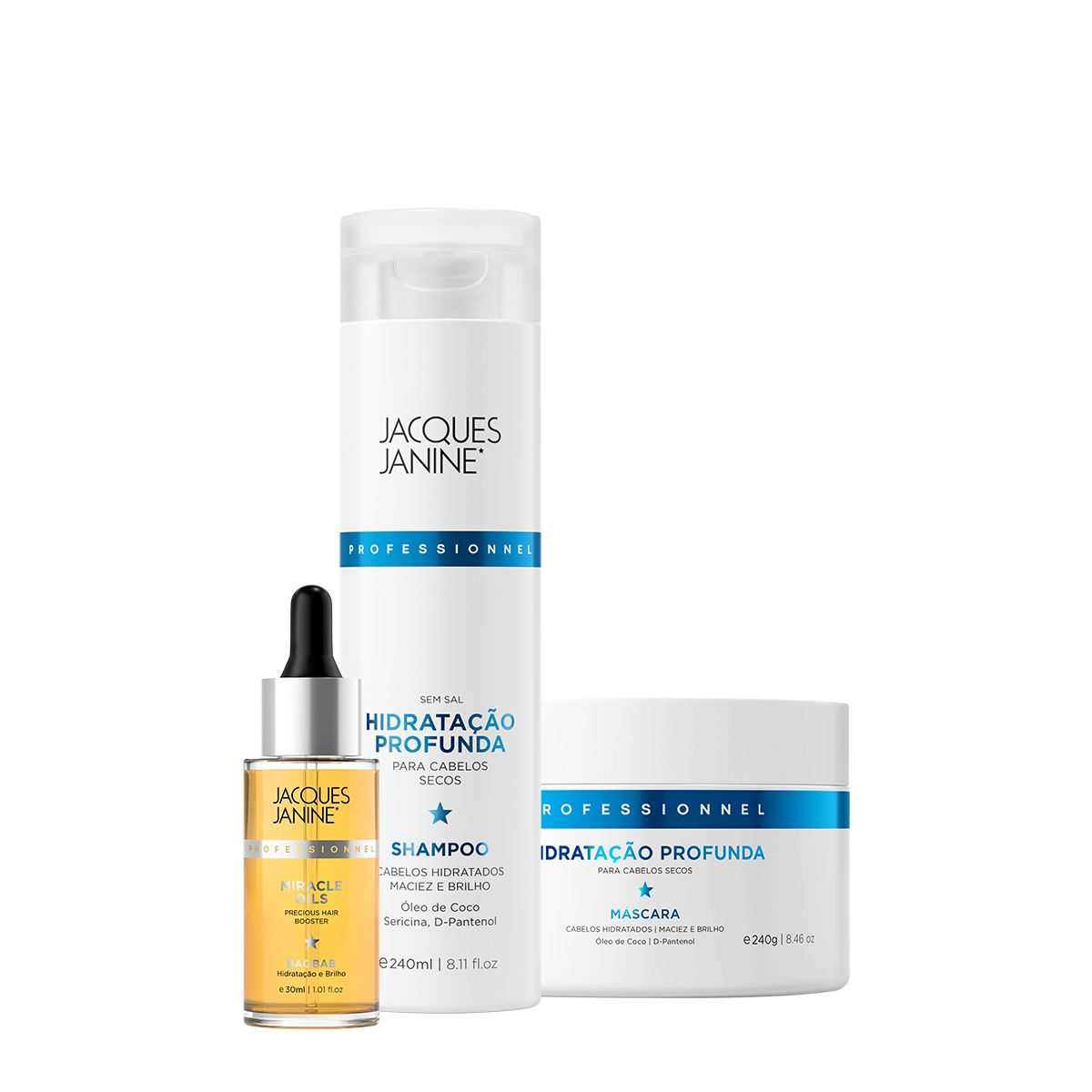 Produto Kit_Jacques_Janine_Hidratacao_Profunda_Shampoo_Mascara_e_Miracle_Oils_Baobab_Evas_1