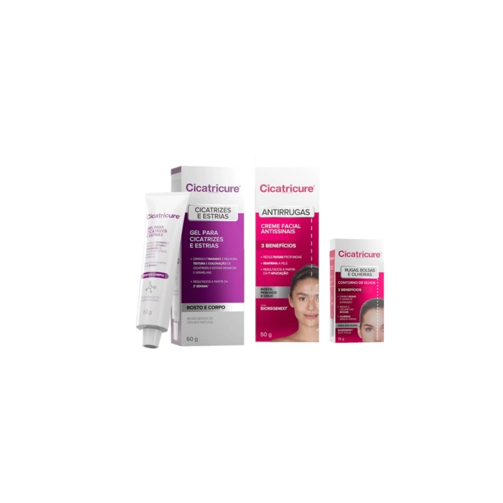 Kit Cicatricure Anti-Idade Estrias (3 Produtos)