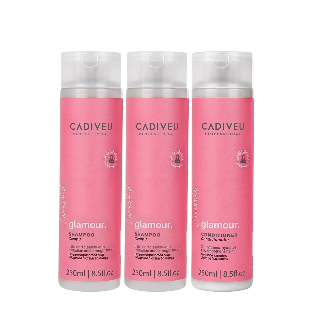 Kit Cadiveu Profissional Essentials Glamour Shampoo Extra E Condicionador (3 Produtos)