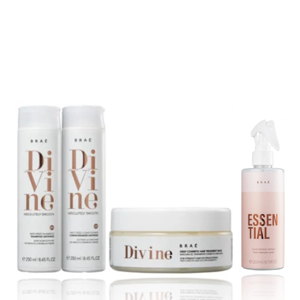 Braé Divine Shampoo E Condicionador 250ml + Máscara 200ml+Essential 260ml