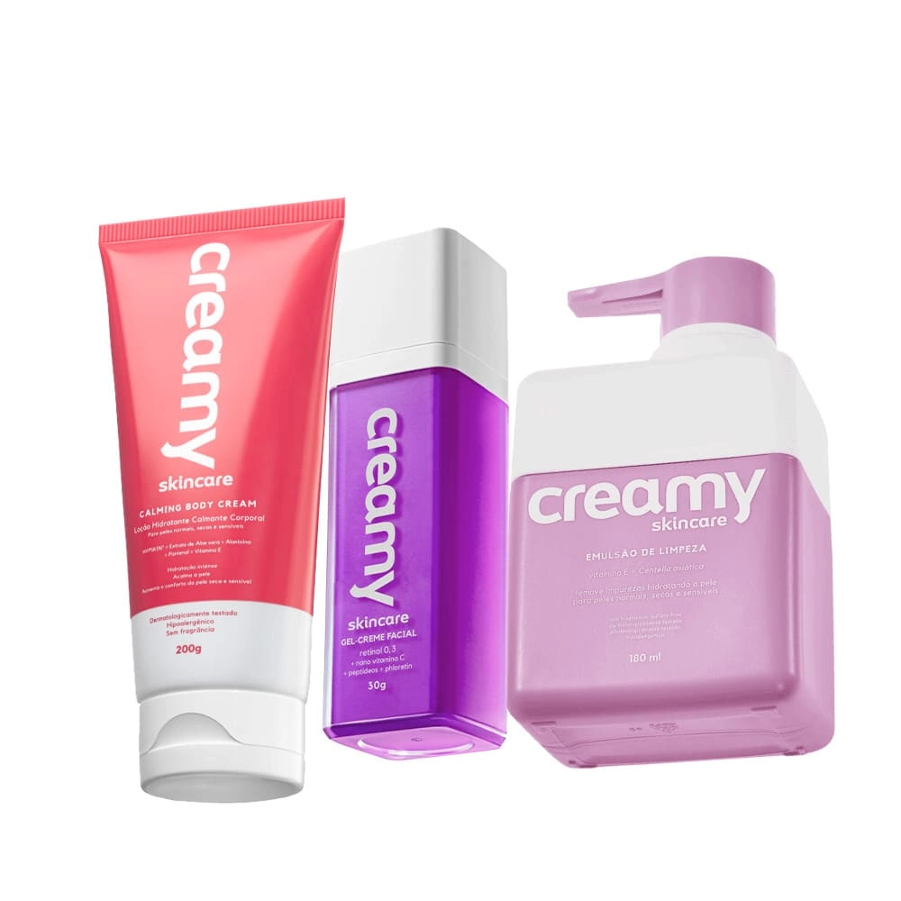 Produto Kit_Creamy_Skincare_Emulsao_de_Limpeza_Retinol_e_Corporal_Evas_1