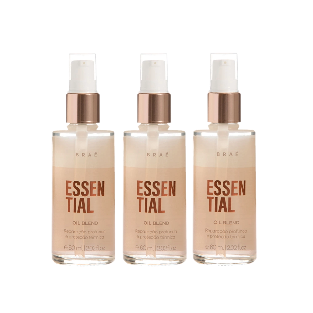 Kit Braé Essential Oil Repair - Óleo Reparador 60 Ml (3 Unidades)