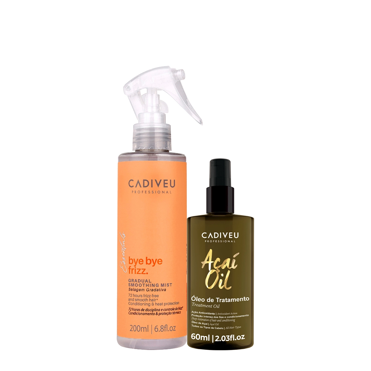Kit Cadiveu Professional Açaí Oil 60 E Bye Bye Frizz Selagem Gradativa Leave-in (2 Produtos)