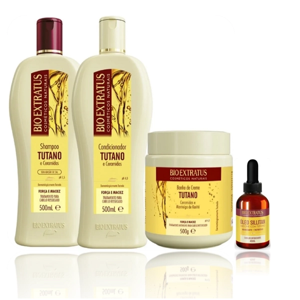 Bio Extratus Tutano Shampoo+Cond 500ml+Máscara 500g+Oleo Sillitan 40ml