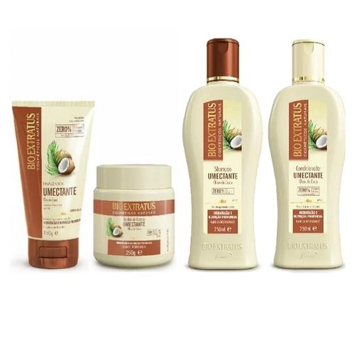 Bio Extratus Umectante Óleo De Coco (Shampoo+Cond+ Mascara 250g+ FInalizador 150g)