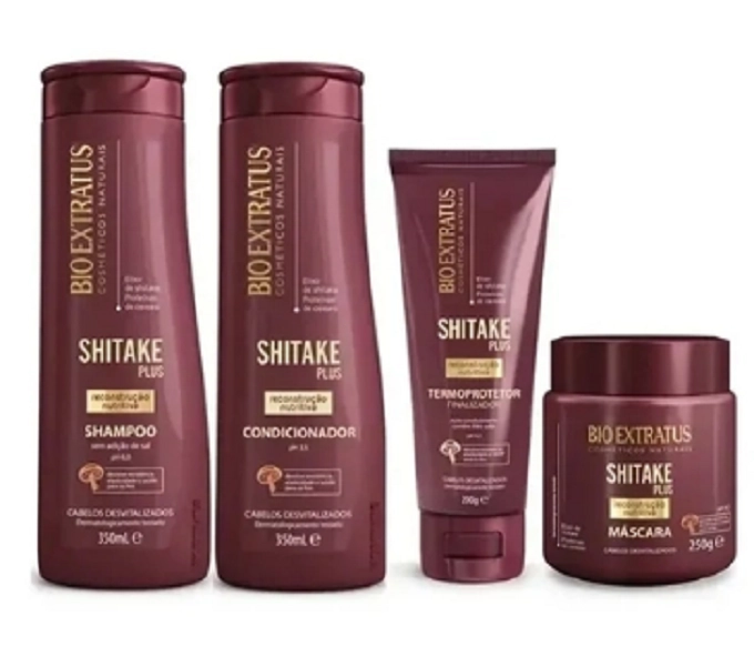 Bio Extratus Shitake Plus (Shampoo+Cond 350g+Mascara 250g+ Finalizador Termoprotetor 200g)