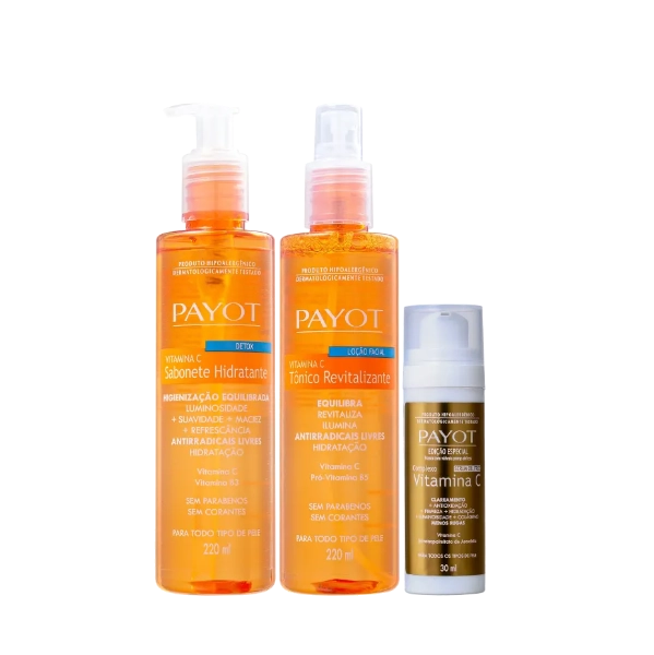 Payot Complexo Vitamina C Sérum Anti-Idade 30ml+Tônico Facial+Sabonete Hidratante 220ml