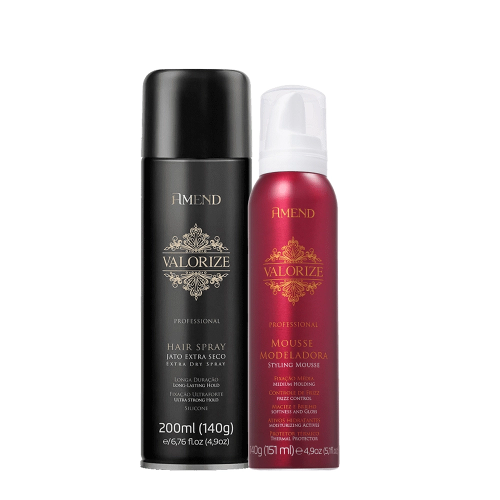Kit Amend Valorize Mousse E Spray Fixador Ultra Forte Pequeno (2 Produtos)