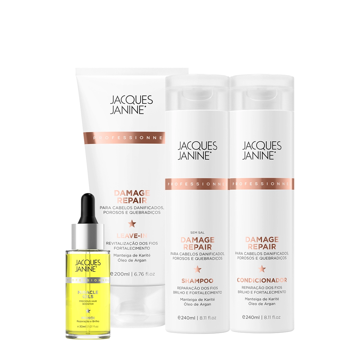 Produto Kit_Jacques_Janine_Damage_Repair_Shampoo_Condicionador_Leave-in_e_Miracle_Oils_Monoi_Evas_1