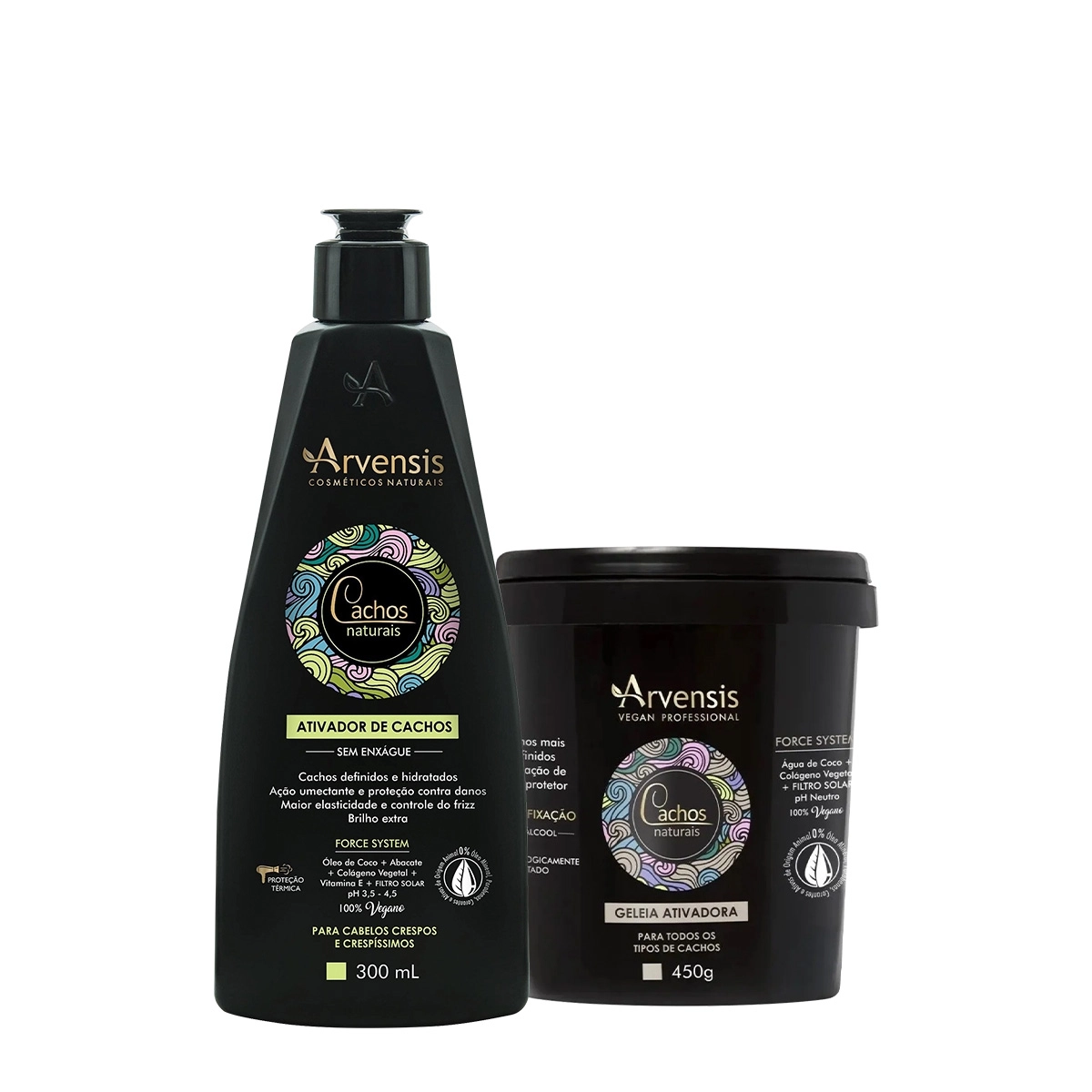 Kit Arvensis Cachos Naturais Crespos E Crespíssimos Ativador De Cachos E Geleia G (2 Produtos)