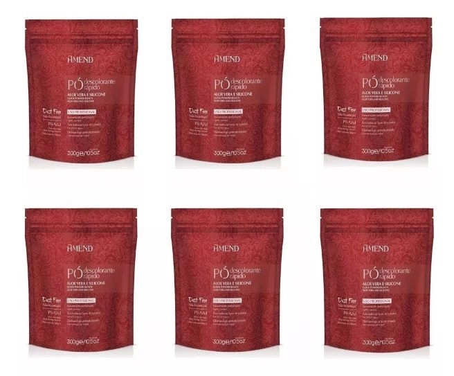 Amend Aloe Vera E Silicone Pó Descolorante 300g 6 Unidades
