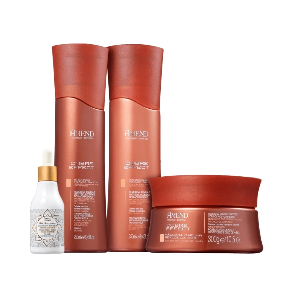 Kit Amend Realce Da Cor Cobre Effect Nutricao (4 Produtos)