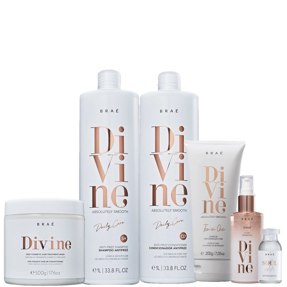 Kit Braé Divine Mega Tratamento Capilar Color Booster (6 Produtos)
