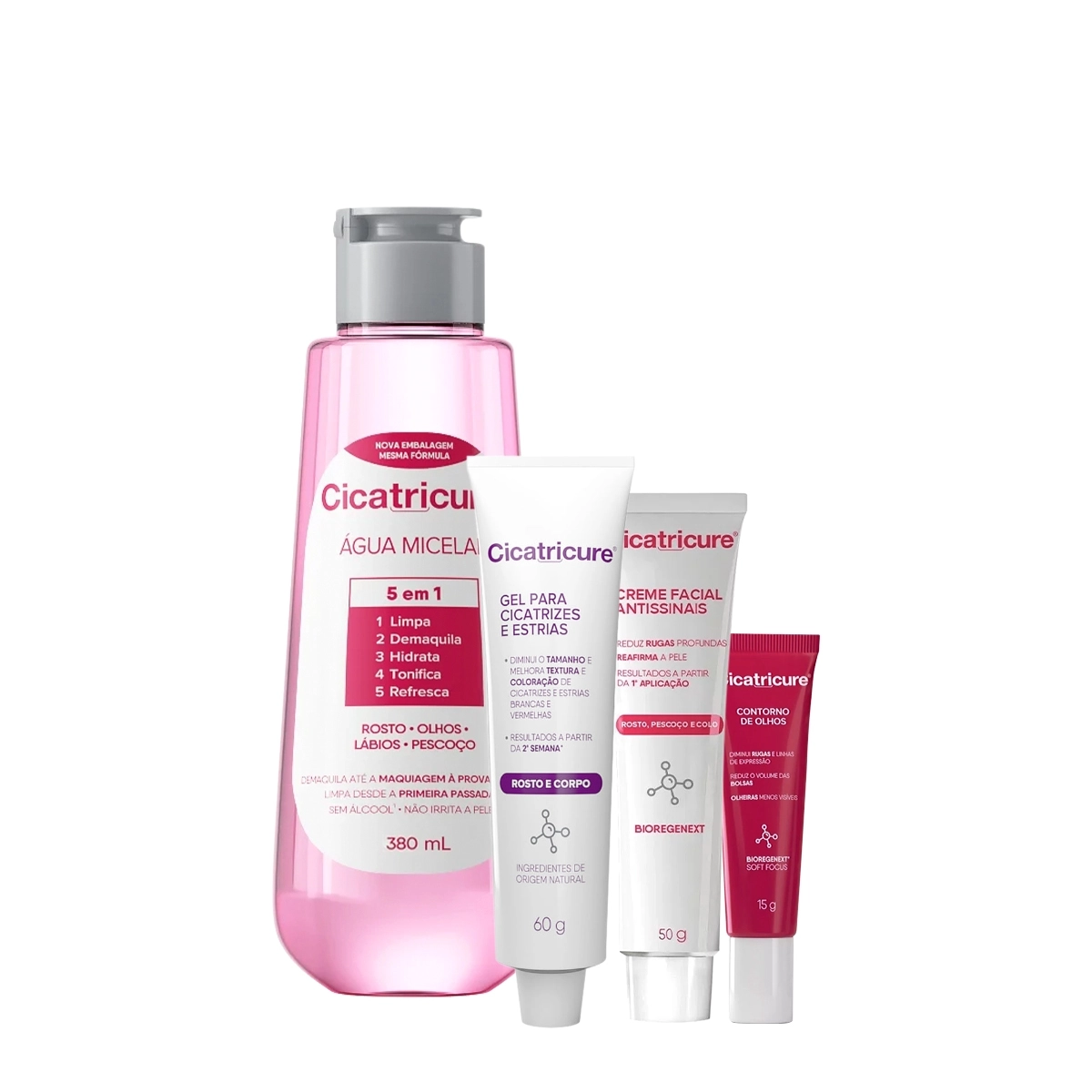 Kit Cicatricure Anti-Idade Estrias Demaquilante (4 Produtos)
