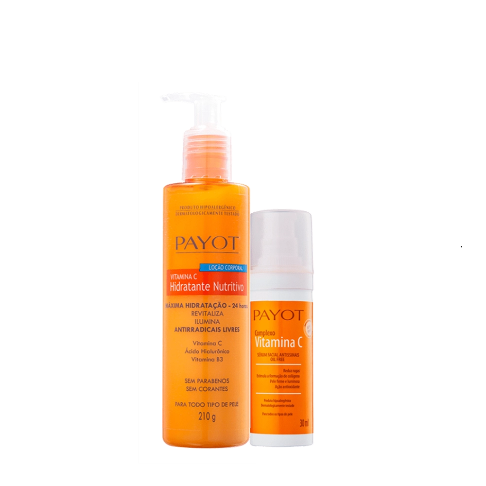Kit Payot Complexo Vitamina C Sérum Anti-Idade 30ml E Loção Hidratante Corporal 210g
