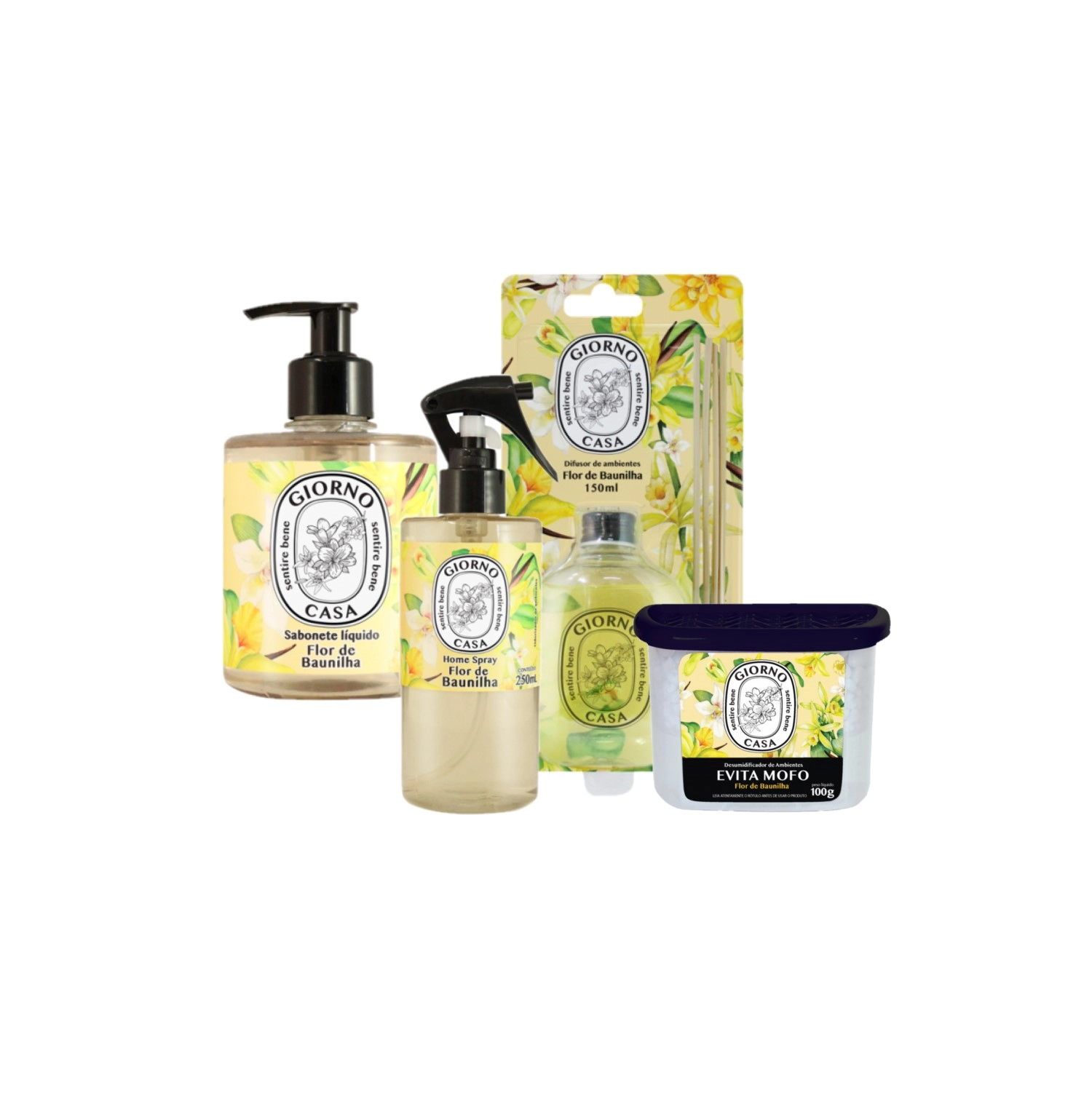 Kit Giorno Casa Sentire Bene Flor De Baunilha (4 Produtos)