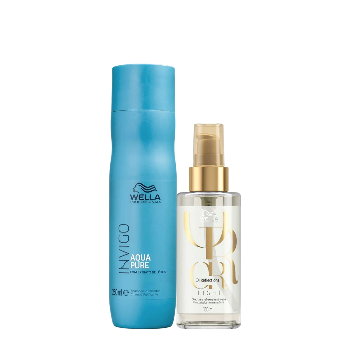 Wella Professionals Invigo Balance Aqua Pure Shampoo Antirresíduos 250ml E Oil Reflections Light 100ml