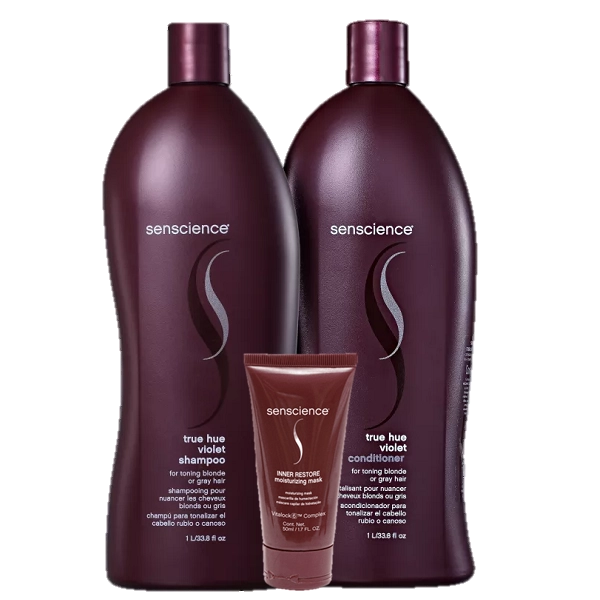 Kit Senscience True Hue Violet Shampoo e Condicionador 1L e Máscara Inner Restore 50ml