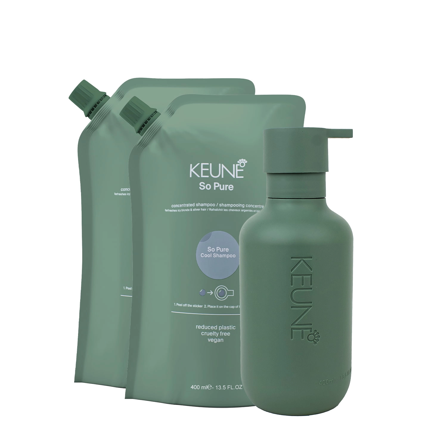 Produto Kit_Keune_So_Pure_Cool_Shampoo_Refil_Extra_Dispenser_Evas_1