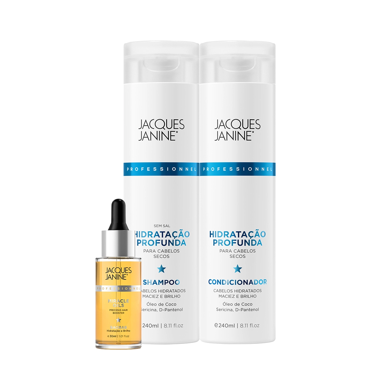 Produto Kit_Jacques_Janine_Professionnel_Hidratacao_Profunda_Shampoo_Condicionador_e_Miracle_Oils_Baobab_Evas_1