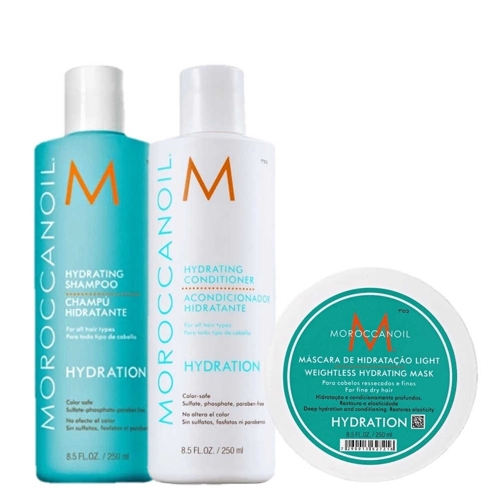 Produto Moroccanoil_Hydration_Shampoo__Condicionador_Mascara_250ml_Evas_1