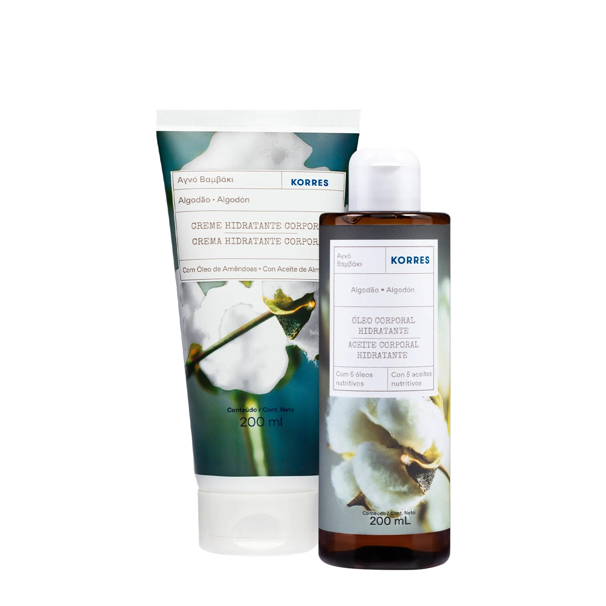 Kit Korres Algodão Puro Hidratante Óleo Corporal (2 Produtos)