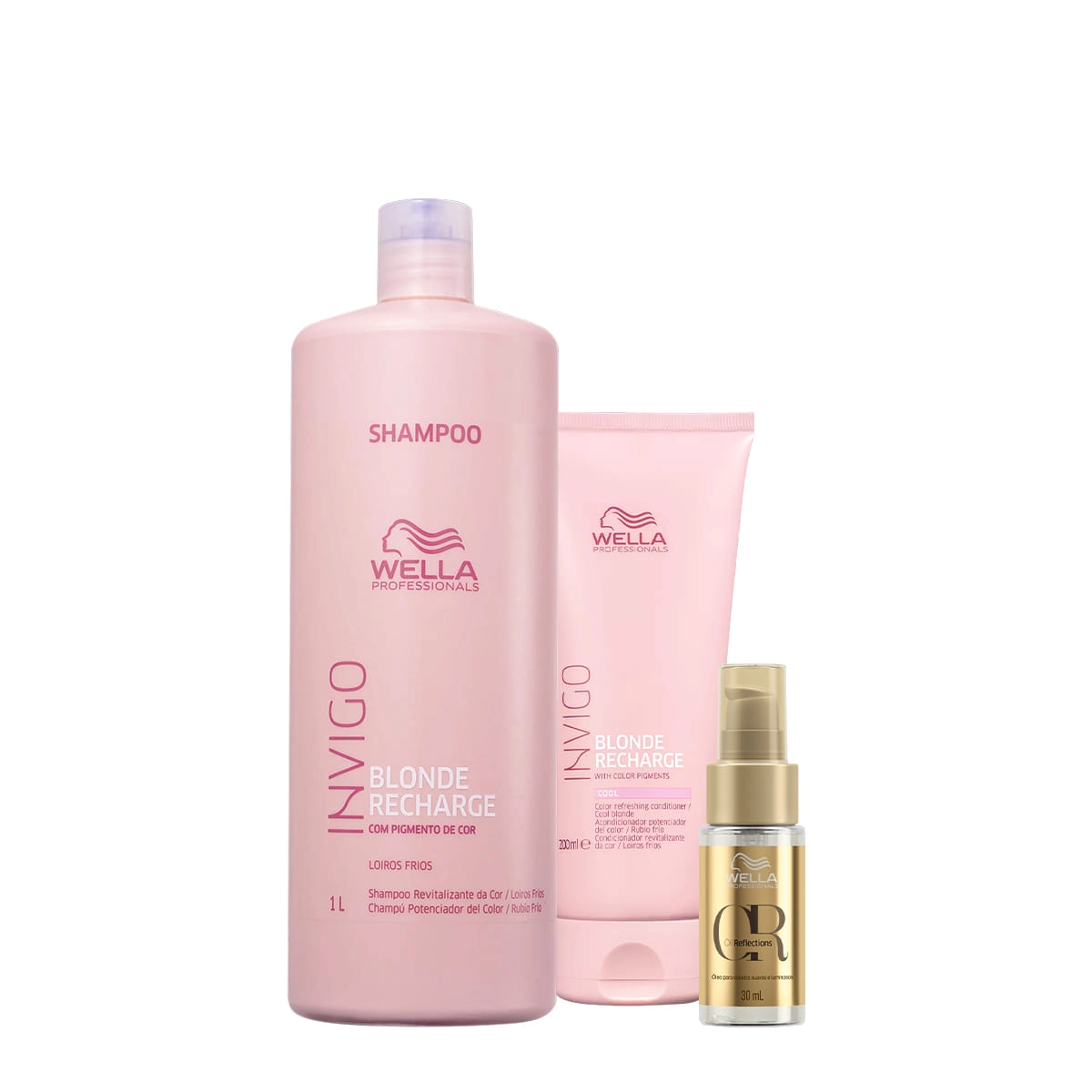 Kit Wella Professionals Invigo Blonde Recharge Reflections Duo Oil (3 Produtos)